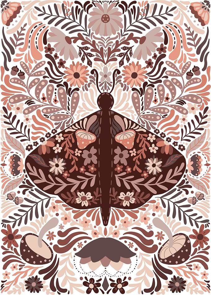 Folk art moth