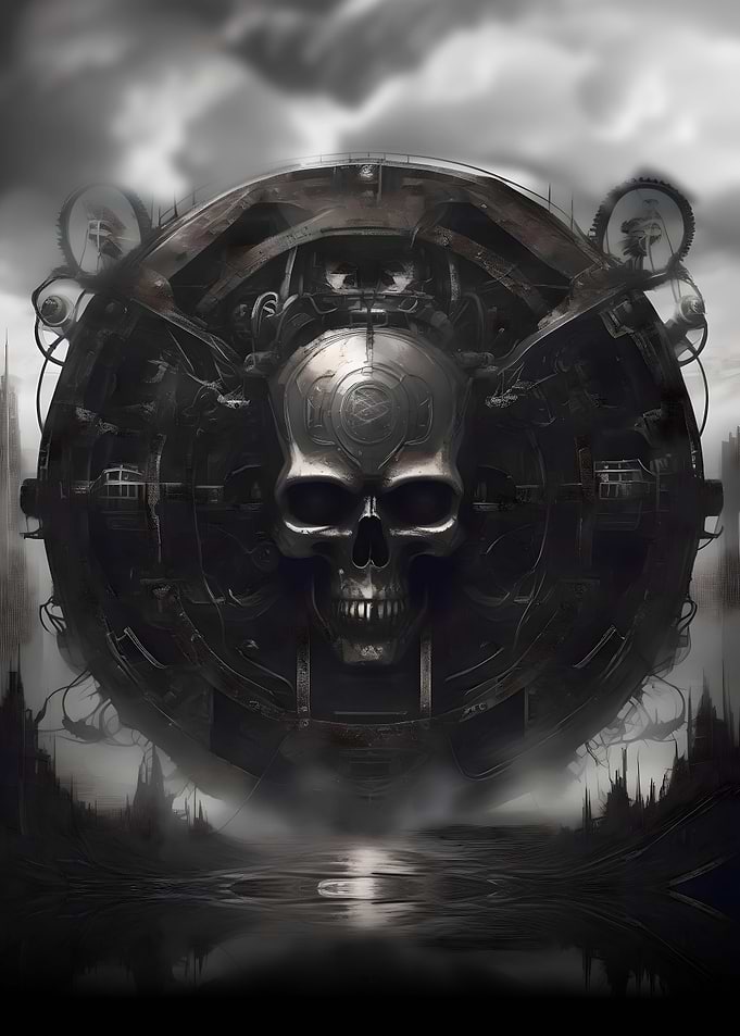 Dark Metal Skull