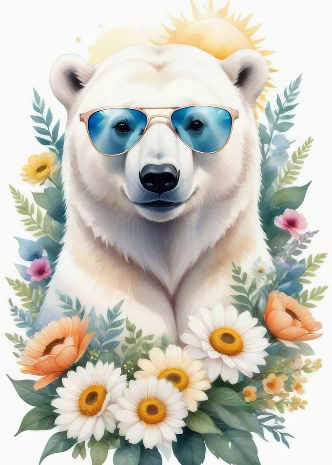 Watercolor polar bear