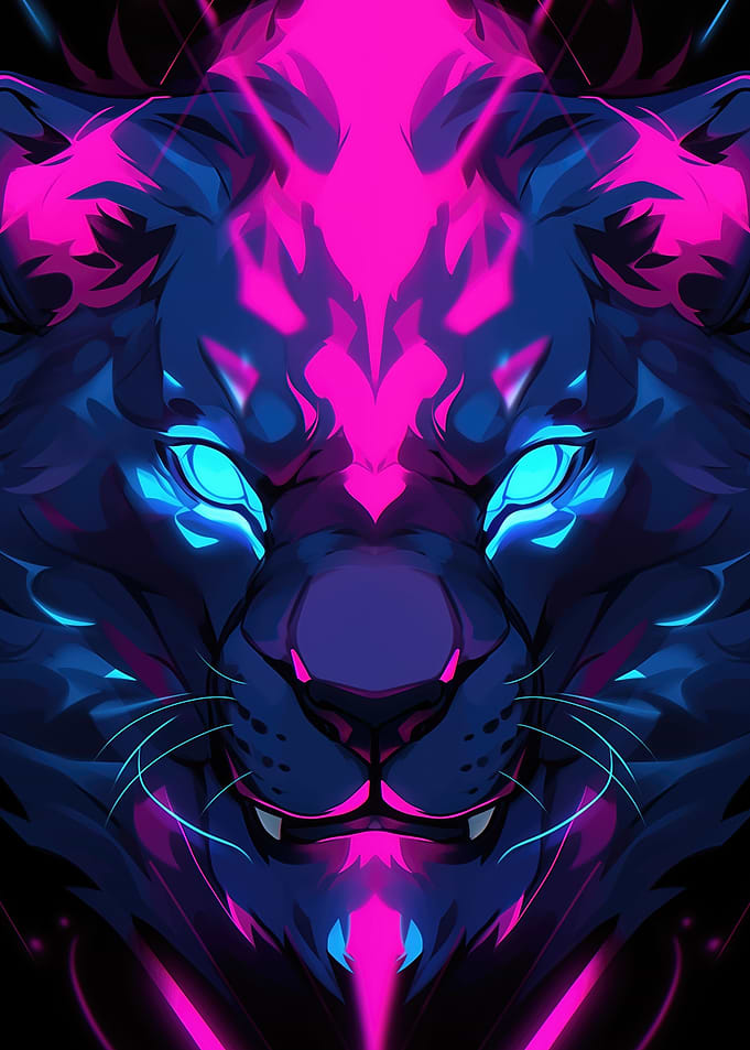 Wild Neon Lion