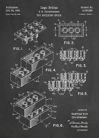 Toy Bricks Patent 1961