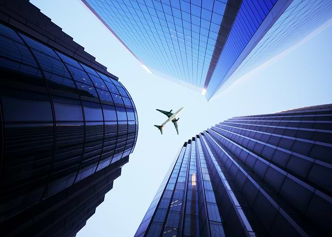 Skyscrapers Airplane High