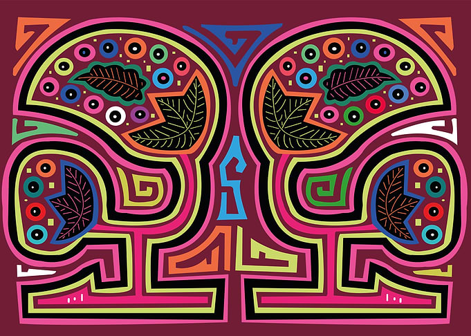 Panamanian mola illustrati