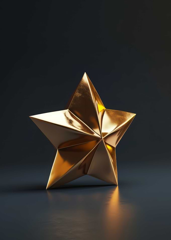 3D Dark Gold Star