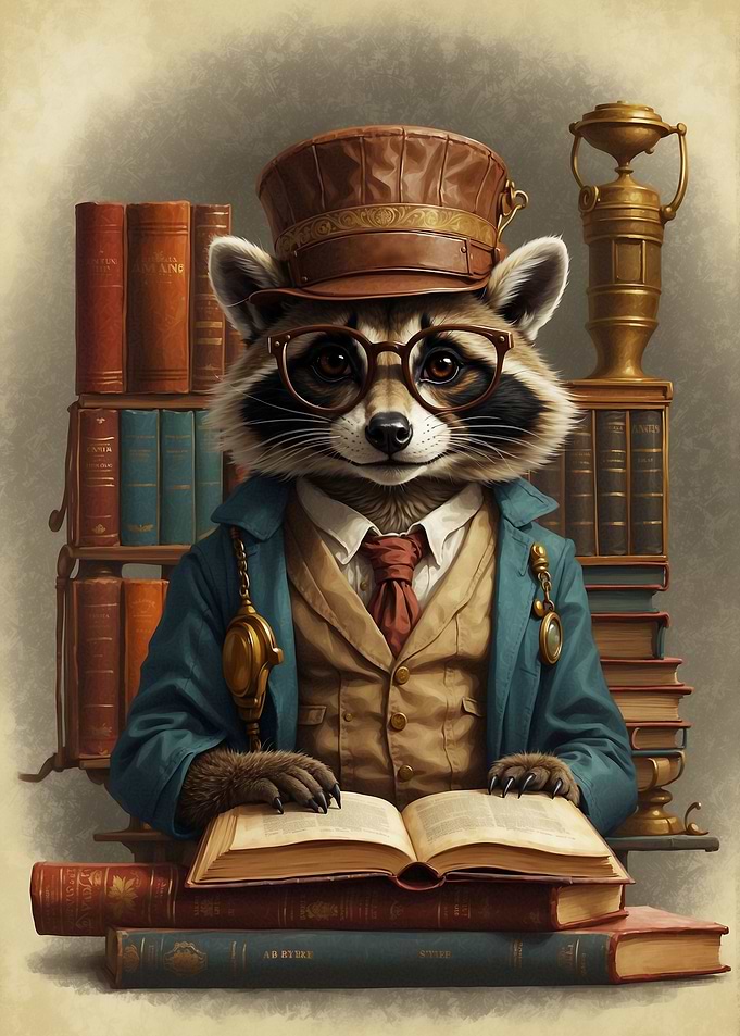 Clever Steampunk Raccoon