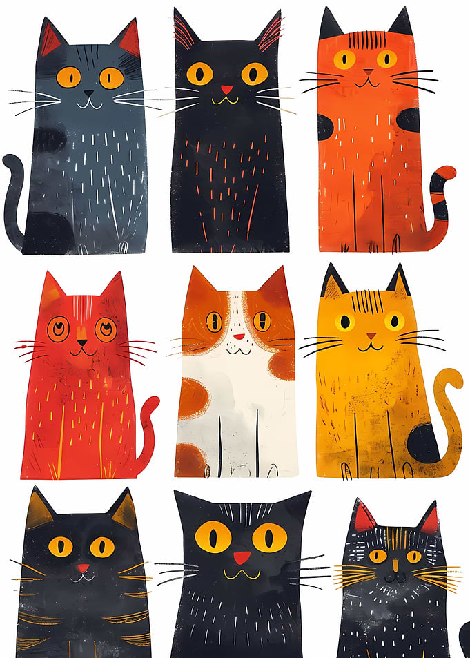 9 Funky Cats