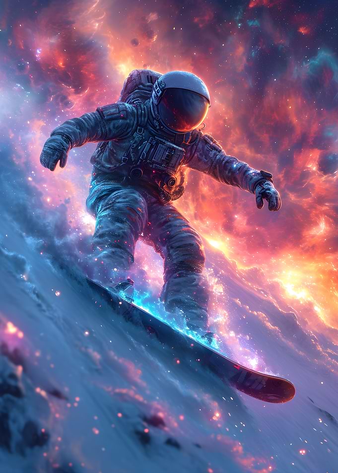Astronaut in Space Surfer