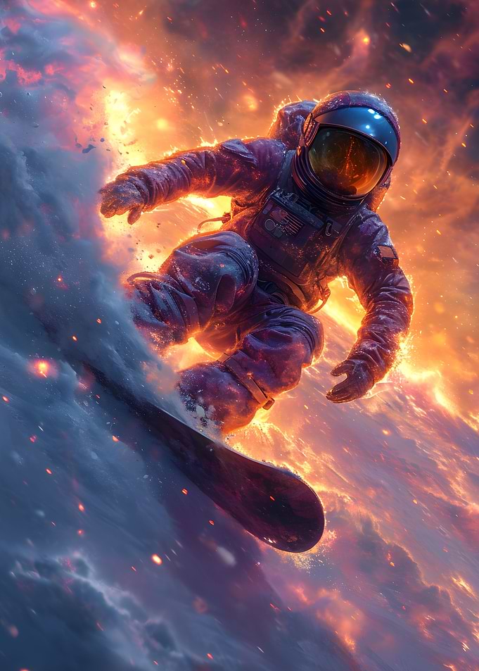Astronaut in Space Surfer