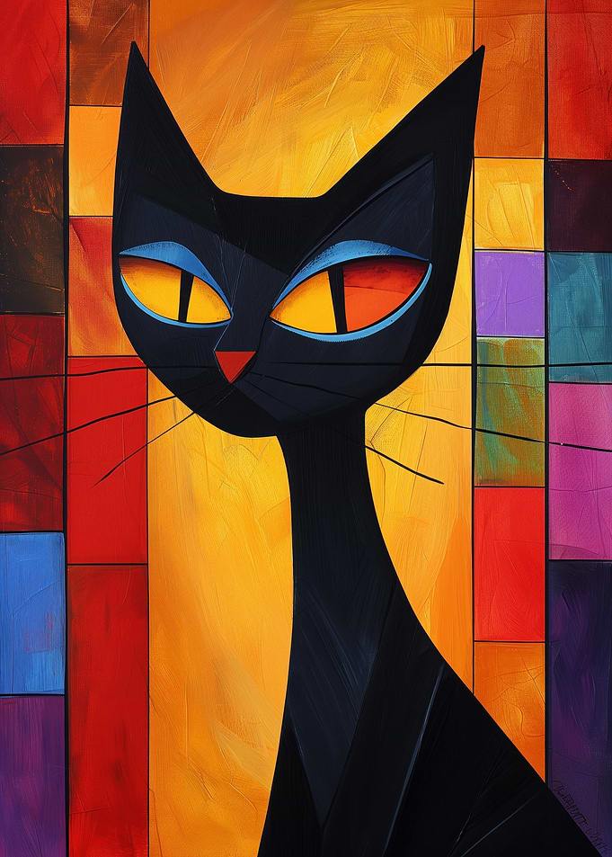 Colorful Abstract Cat