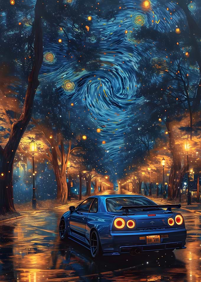 Nissan skyline R34 night