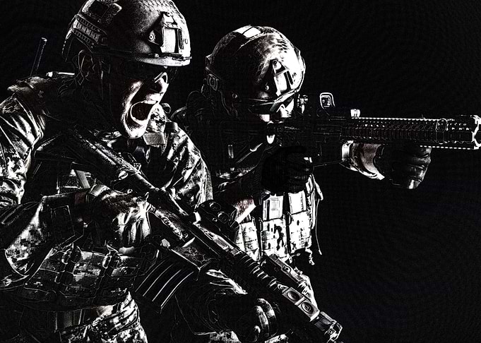 Attacking soldiers