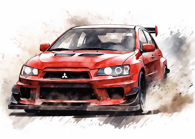 Red Mitsubishi Evo 3