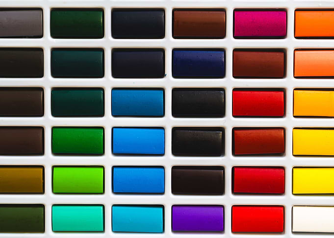 Palette of watercolors