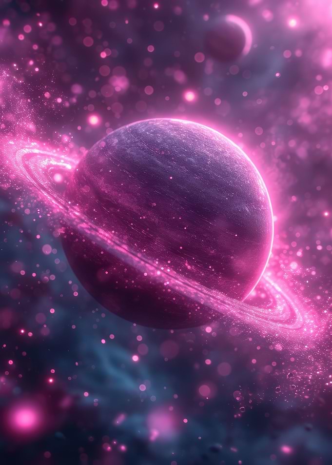 Pink Glowing Planet