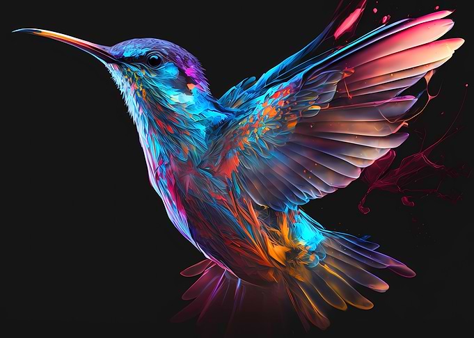 Neon Color Hummingbird