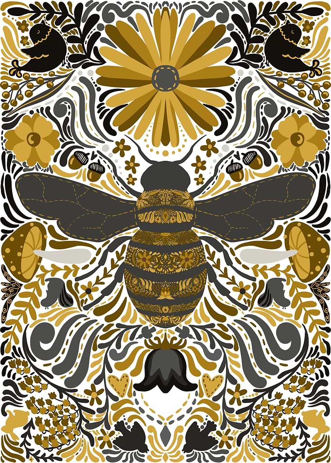 Golden Bee Folkart