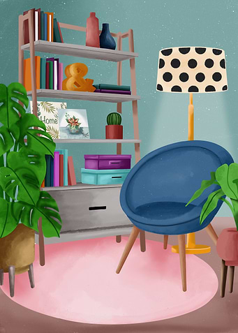 Cozy reading corner