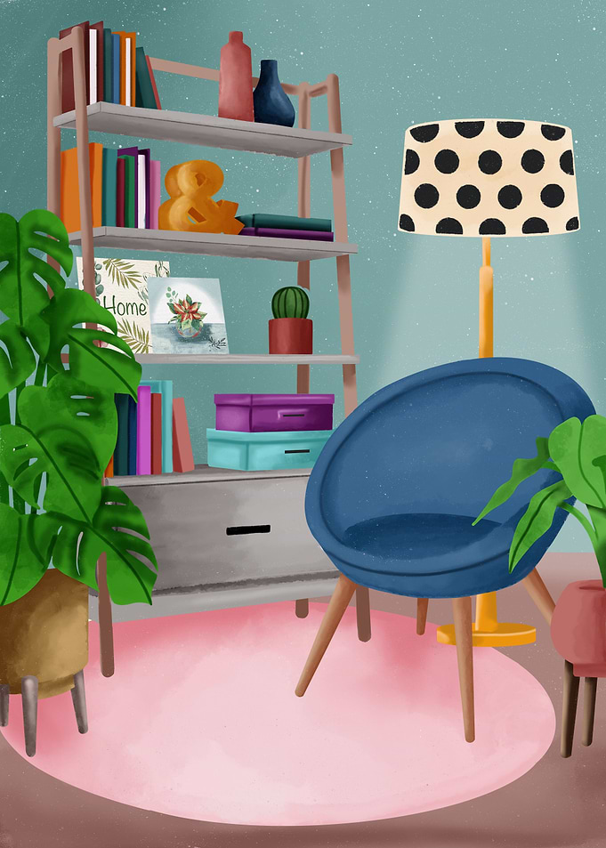Cozy reading corner