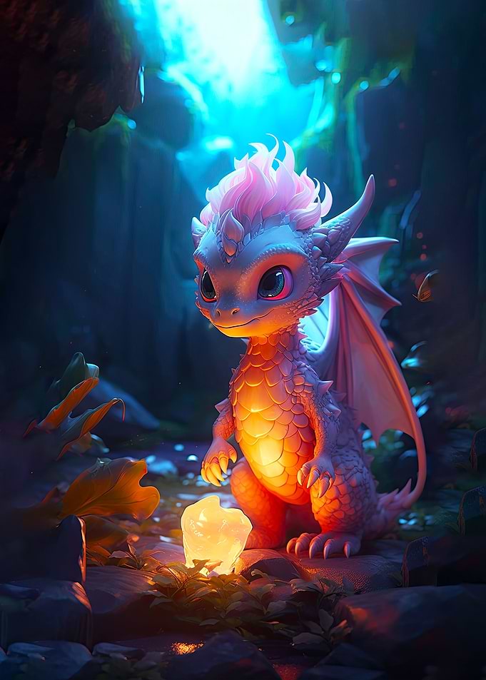 Cute Fantasy Baby Dragon
