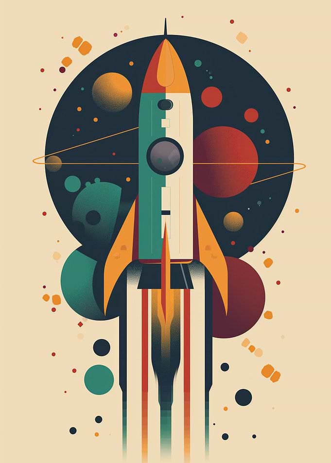 Retro Space Rocket