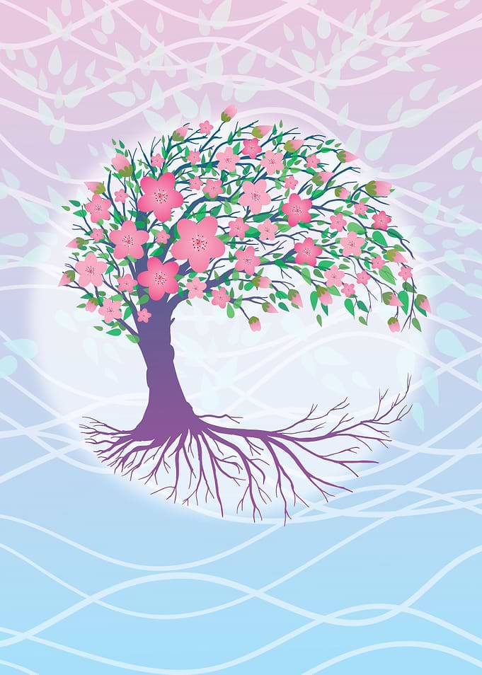 Pink tree of life