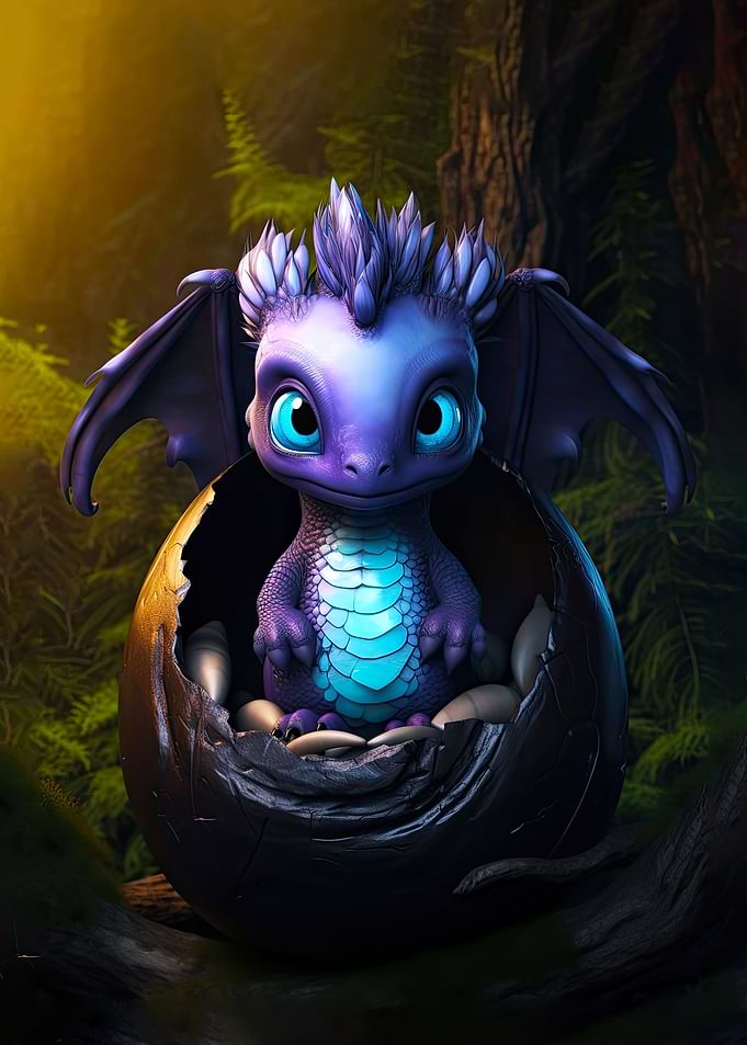 Cute Fantasy Baby Dragon