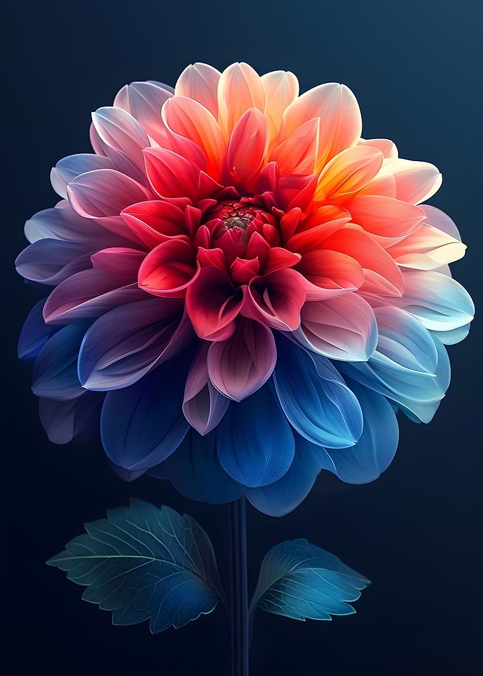 Multicolor Dahlia Poster