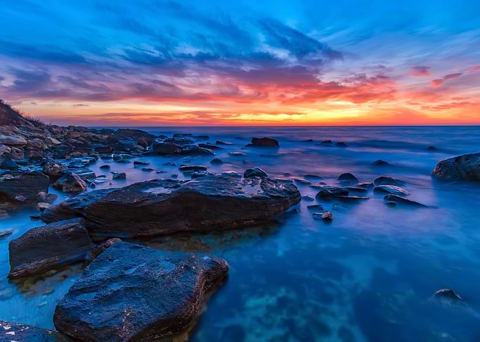 Seascape during sunrise