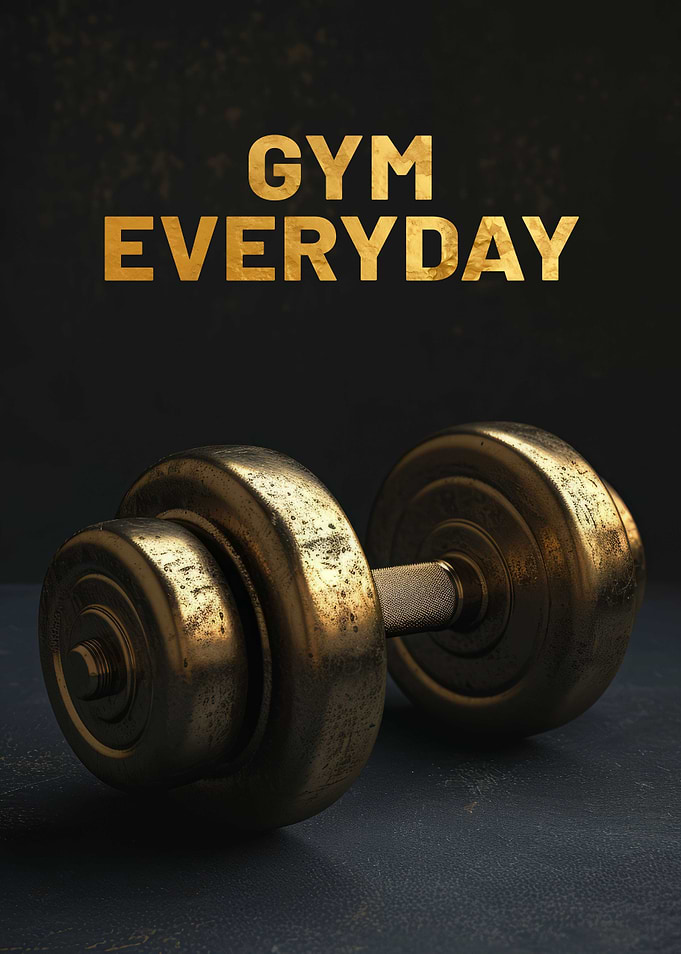 Dumbbell 3D Dark Gold