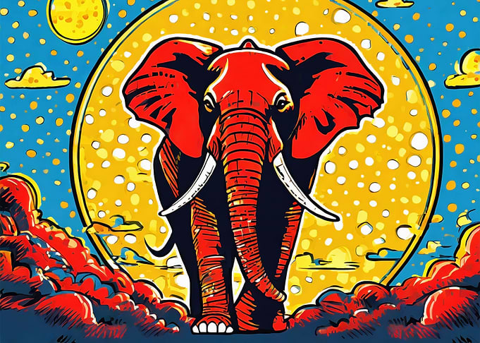 Abstract Elephant Portrait