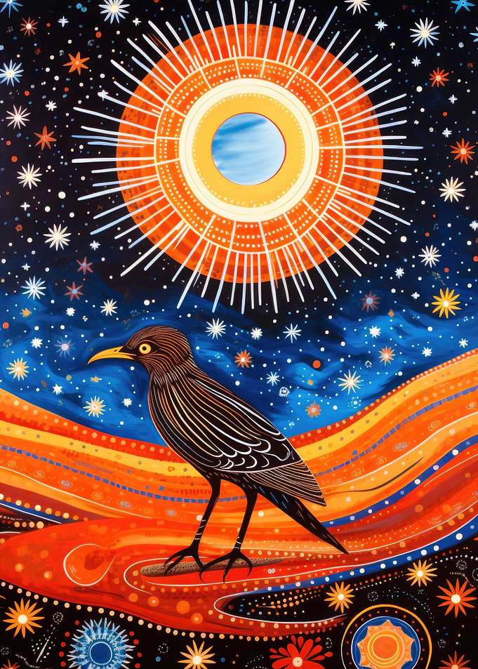 Tribal Animal 6 Black Bird