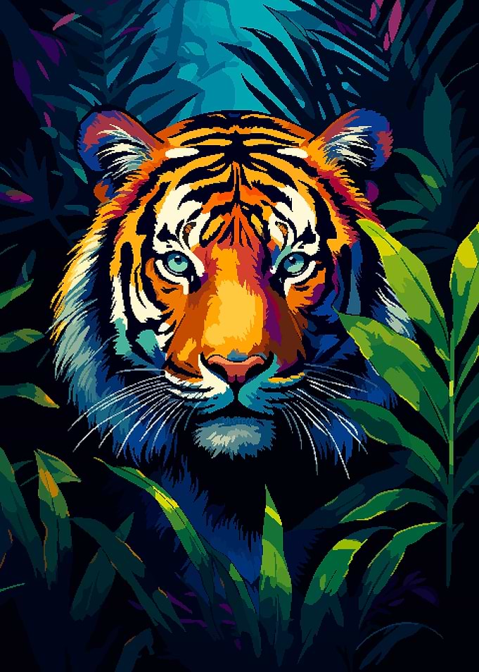 Tiger Jungle Pixel Art