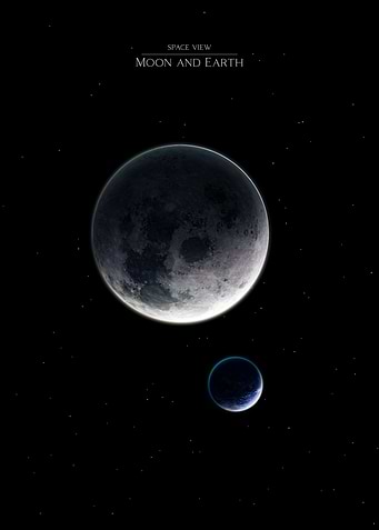 Moon and Earth