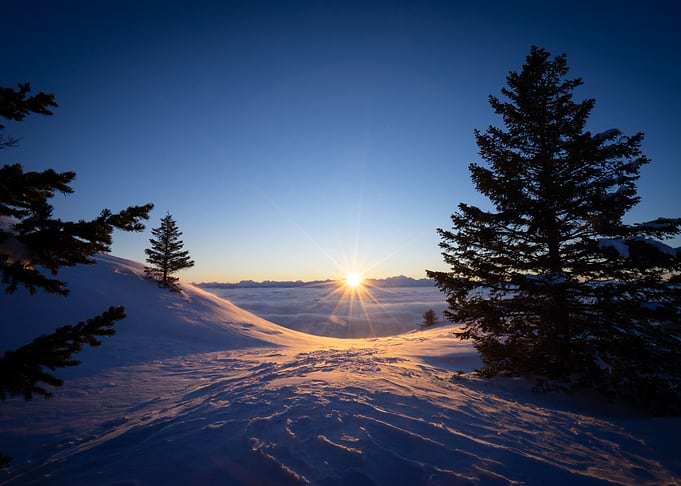 sunrise in the mountains