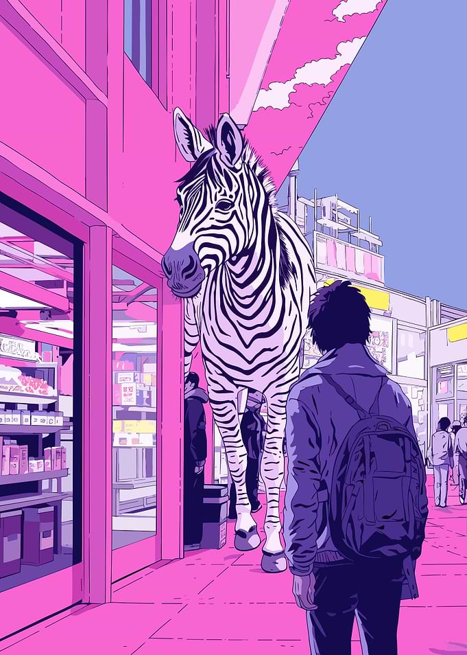 Lofi Pink Retro Zebra