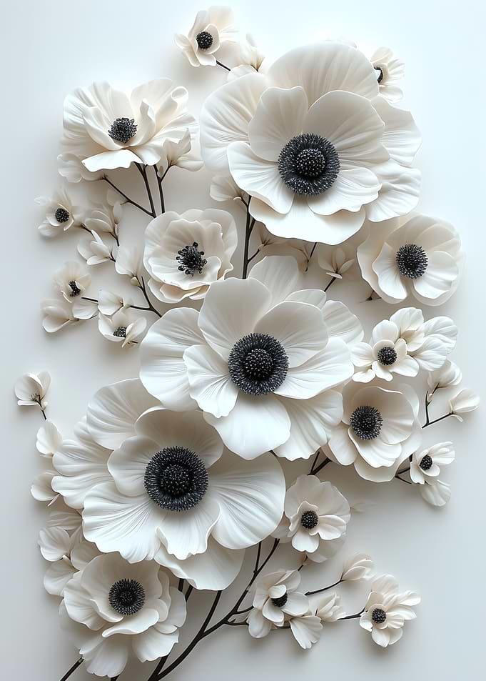 White Anemone Flowers