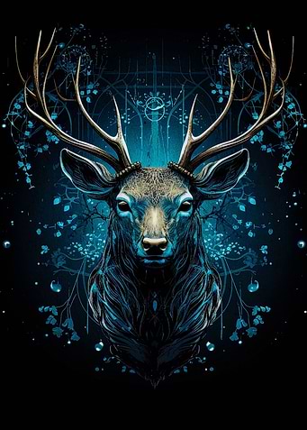 abstract kintsugi deer