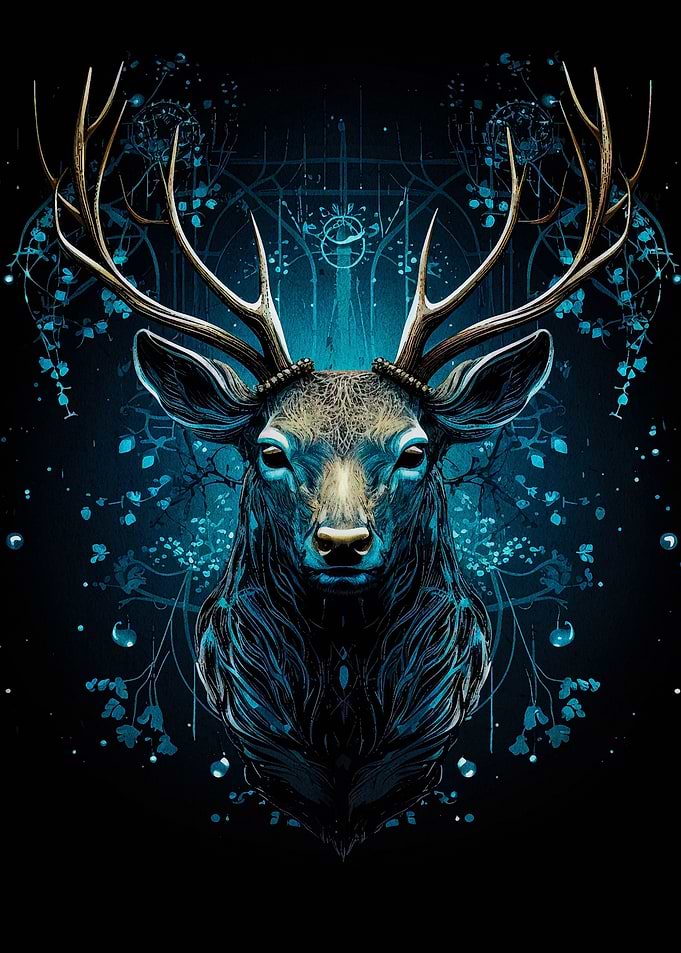 abstract kintsugi deer