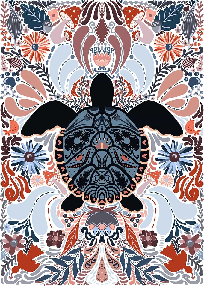 Turtle folk art