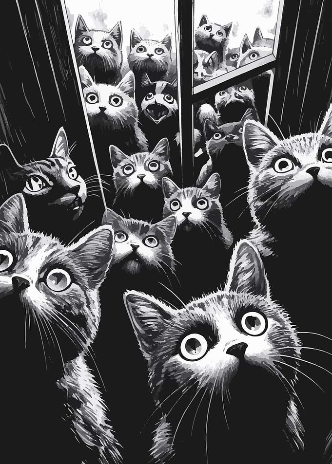 Cute group of cats
