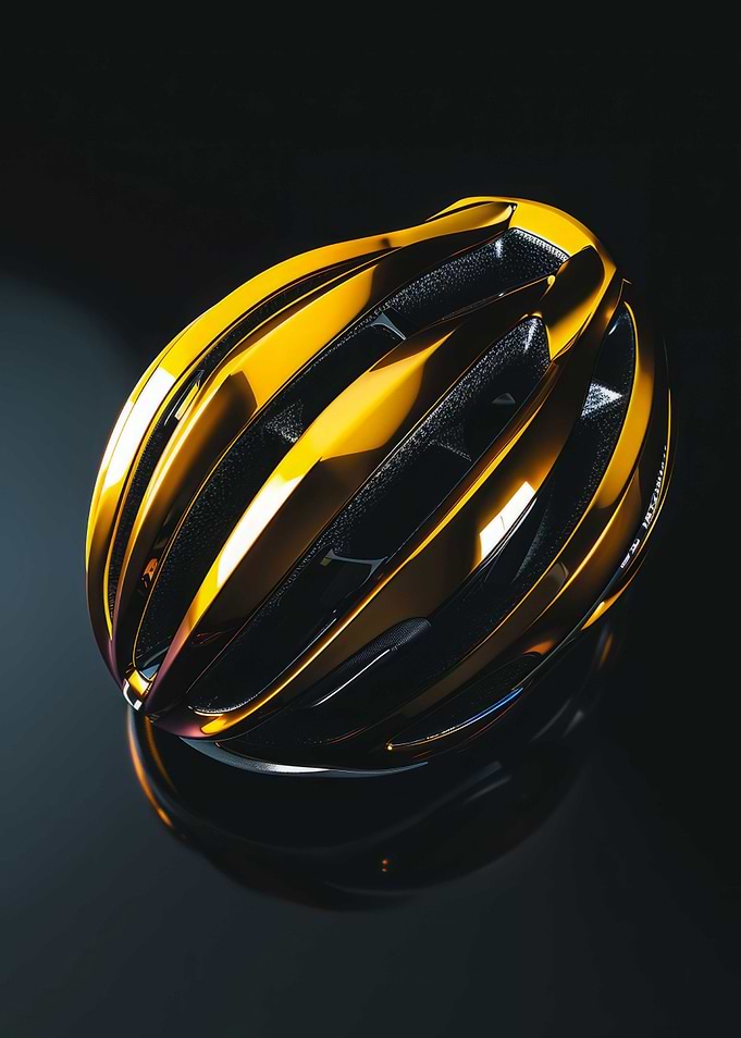 Riding Helmet 3D Dark Gold