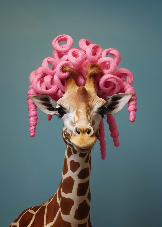 An anthropomorphic giraffe
