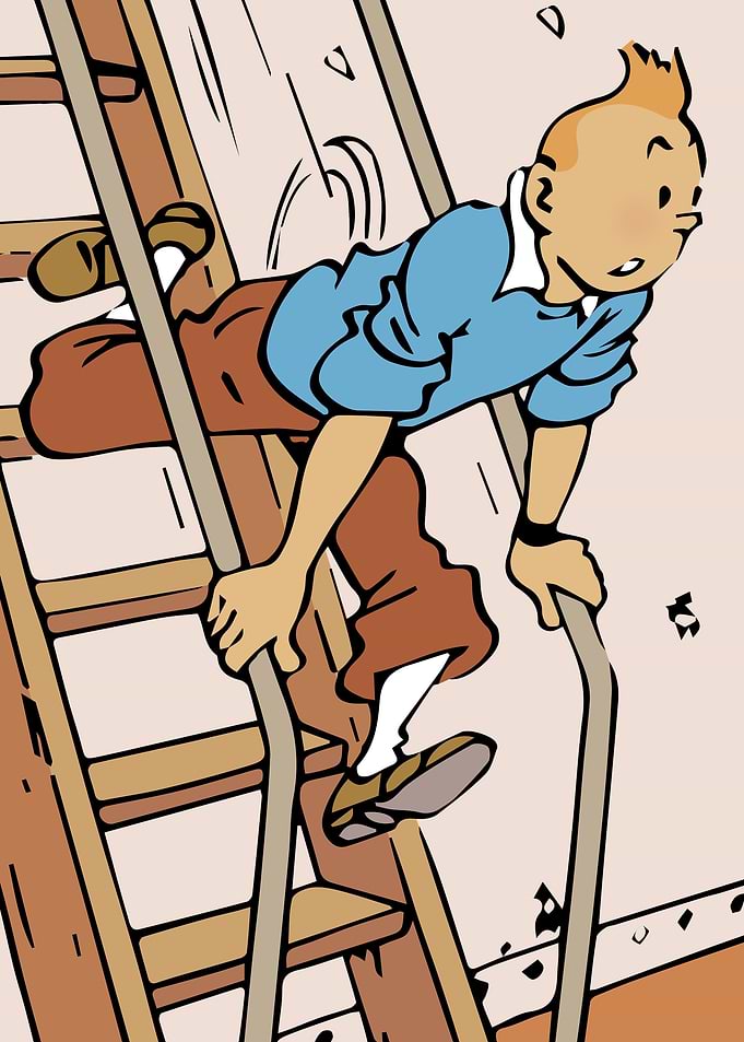 01 tintin run stair