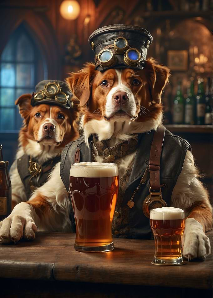 Brittany Spaniel Beer Dog