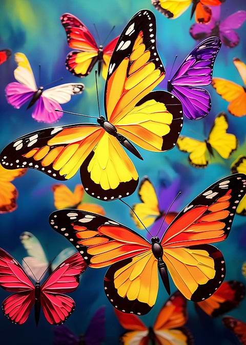 Fluttering Beauty — living room metal wall art