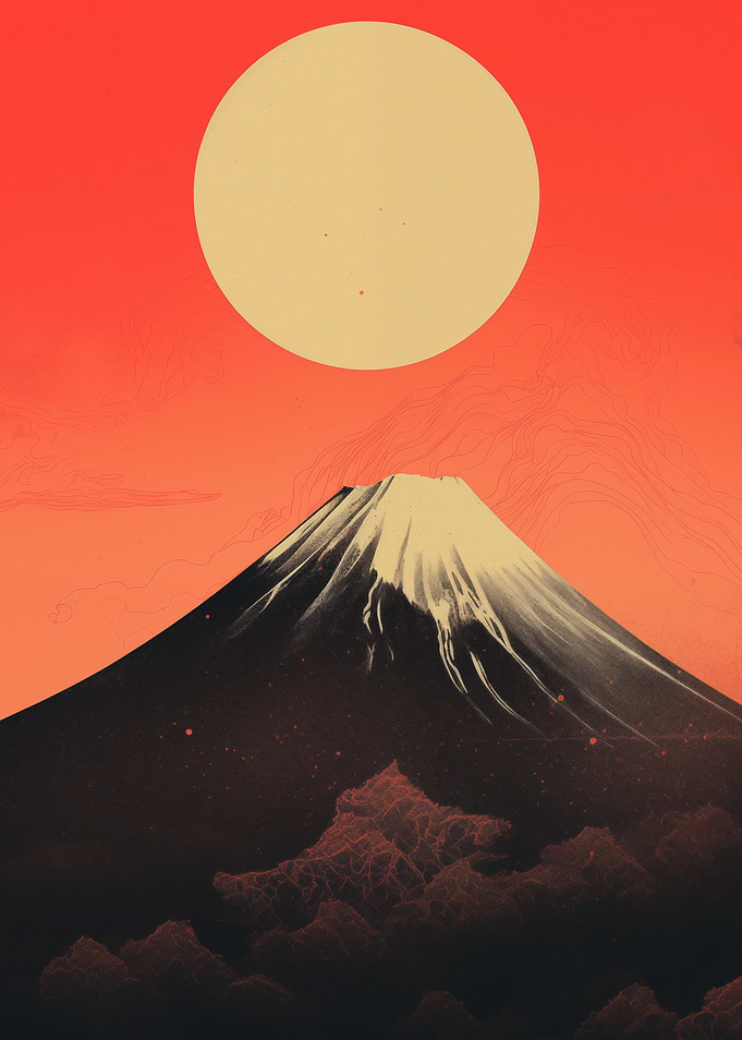 Mount Fuji retro