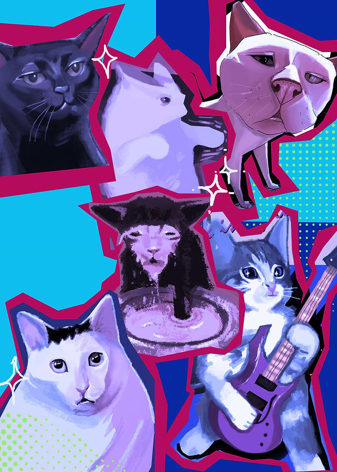 cat pop up art