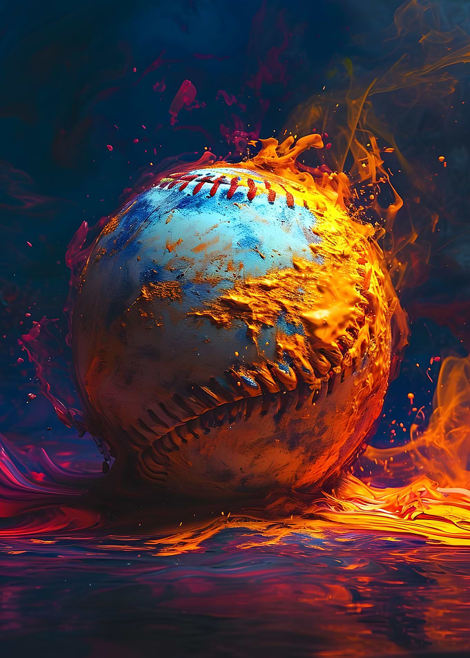 Abstract Baseball Wall Art