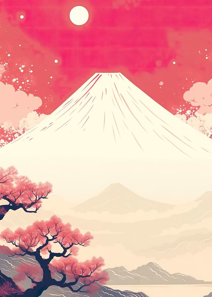 Mount Fuji retro