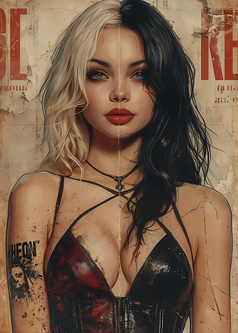 Vintage Goth Girl Retro
